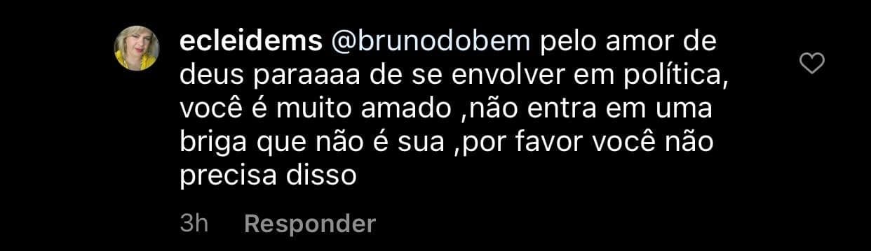 Fã dá conselho à Bruno após o mesmo ser dilacerado 