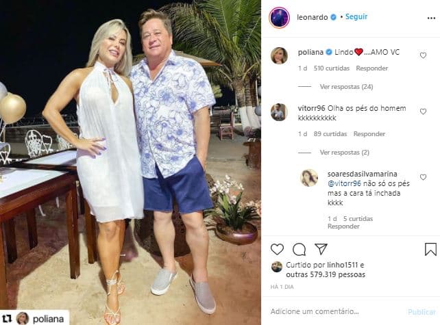 Público se surpreendeu com pés de Leonardo (Foto: Reprodução/Instagram)