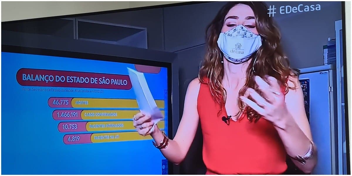 Repórter da Globo ficou bastante ofegante durante o programa É da Globo - Foto: Reprodulção Repórter da Globo ficou bastante ofegante durante o programa É da Globo - Foto: Reprodulção