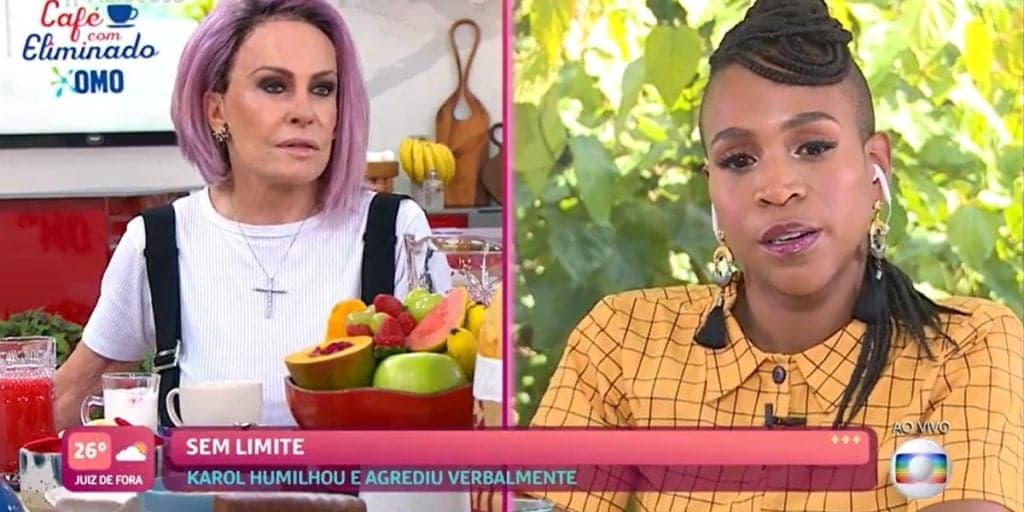 Ana Maria Braga apontou contradição em fala de Karol Conká no Mais Você (Foto: Reprodução / Globo) Ana Maria Braga apontou contradição em fala de Karol Conká no Mais Você (Foto: Reprodução / Globo)