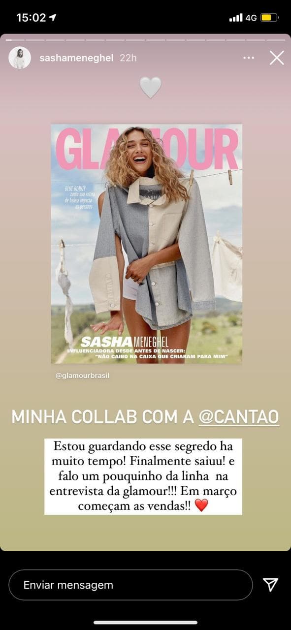 Sasha anuncia novidade bombástica nas redes sociais (Reprodução) 