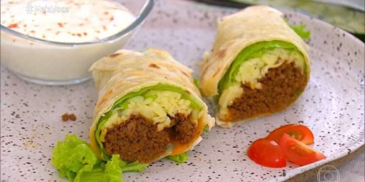 Burrito feito por Ana Maria Braga no Mais Você de hoje (Foto: Reprodução) Burrito feito por Ana Maria Braga no Mais Você de hoje (Foto: Reprodução)