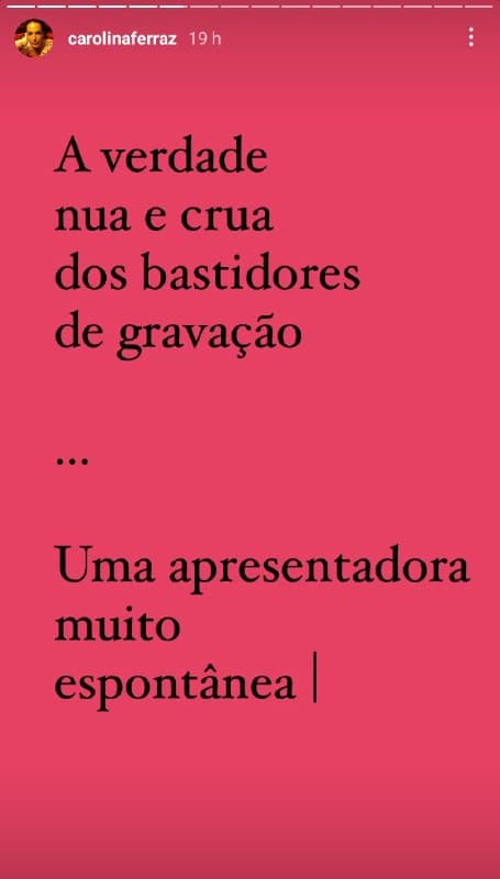 Carolina Ferraz expôs a verdade sobre os bastidores da Record (Foto: Reprodução) Carolina Ferraz expôs a verdade sobre os bastidores da Record (Foto: Reprodução)