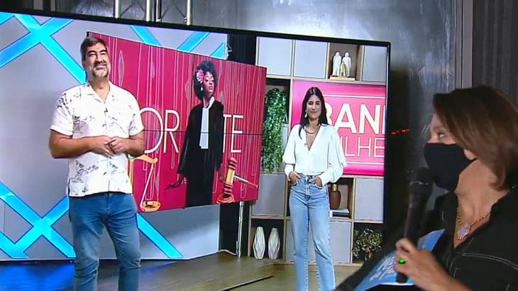 Catia Fonseca conversou com Zeca Camargo ao vivo na Band (Foto: Divulgação)
