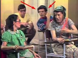 Marido de Chiquinha, Gabriel Fernández, fazendo figuração em Chaves (Foto: Reprodução)