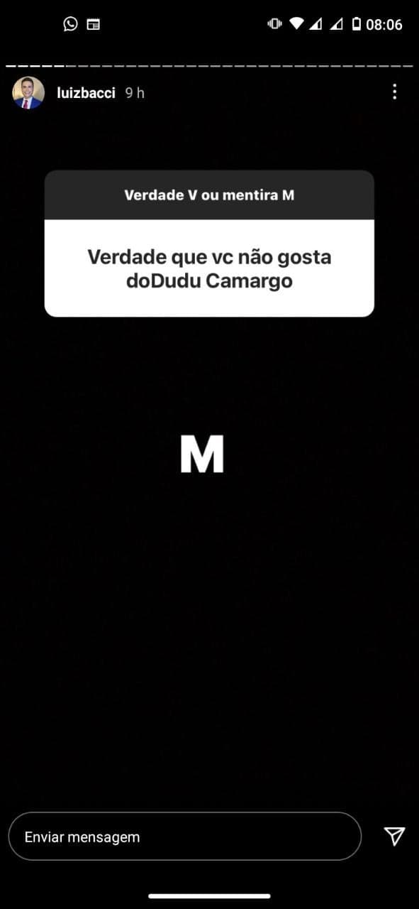 Luiz Bacci se viu obrigado a esclarecer relação com Dudu Camargo (Foto: Reprodução)