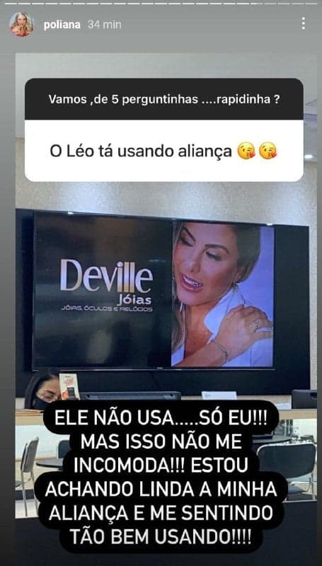 Leonardo não usa aliança 