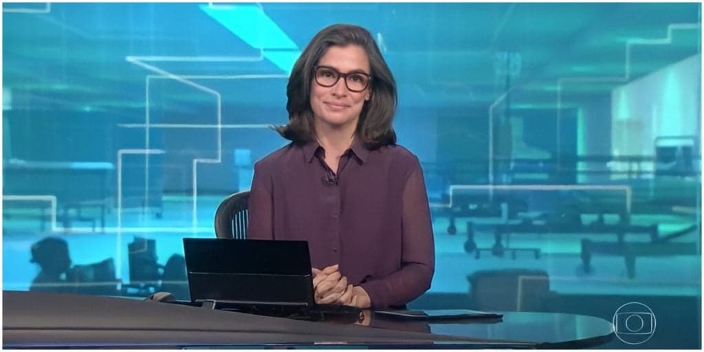 Renata Vasconcellos vê Bonner ir embora, fica sozinha no JN, perde as estribeiras e segura choro na garganta ao vivo