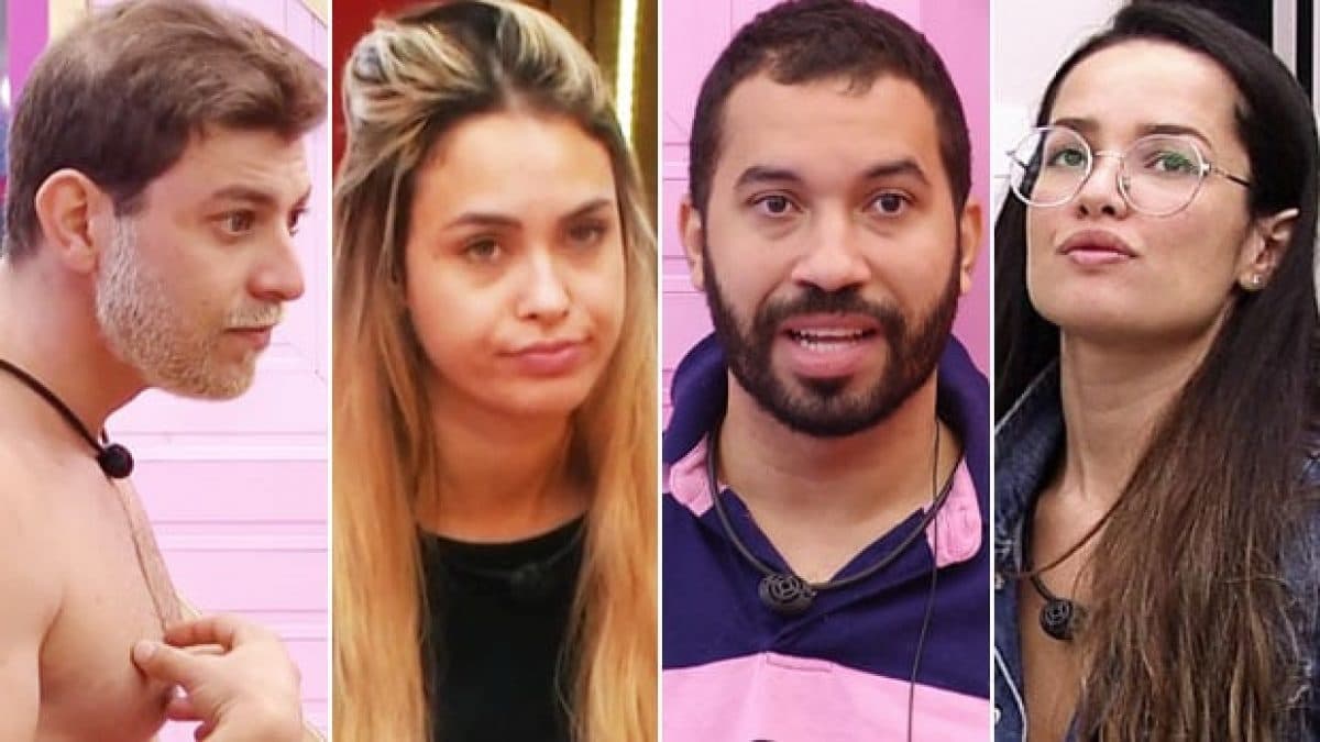 Caio, Sarah, Gilberto e Juliette no BBB21 (Foto: Reprodução/Globo)
