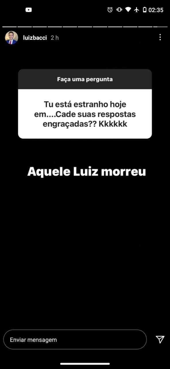 Luiz Bacci deixou o público pasmo com situação 