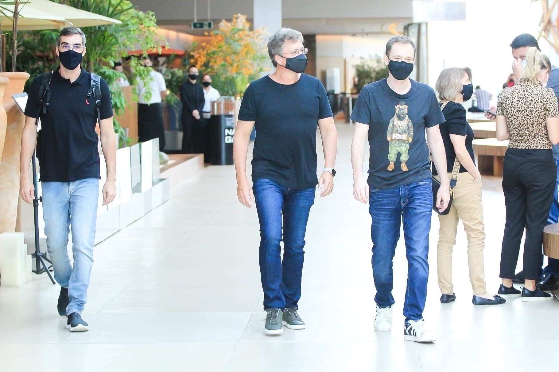 Rodrigo Dourado, Boninho e Tiago Leifert do "BBB21" (Foto: Fabricio Silva/AgNews)