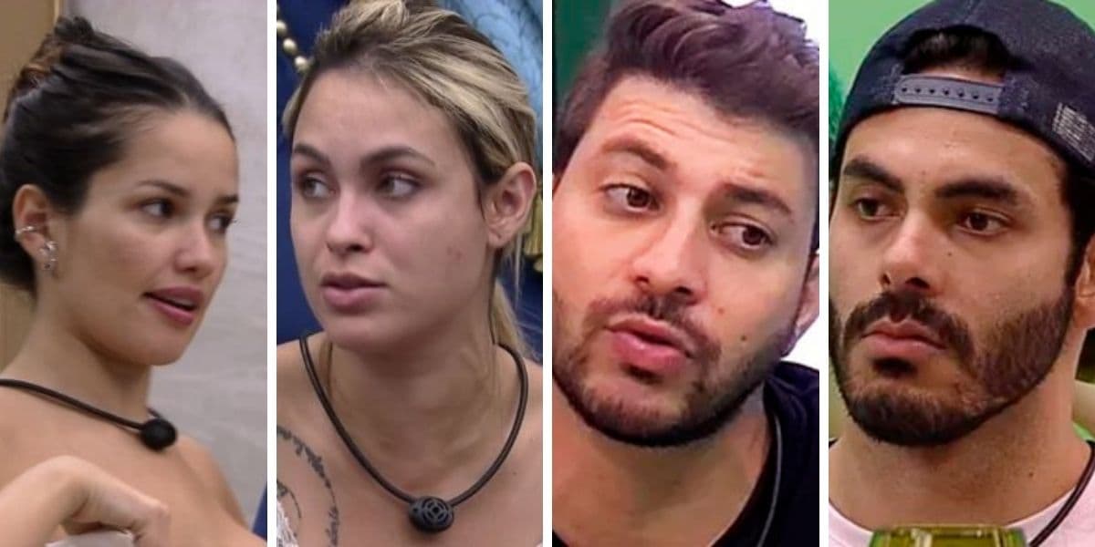 Juliette, Sarah, Caio e Rodolffo no BBB21 (Foto: Reprodução)