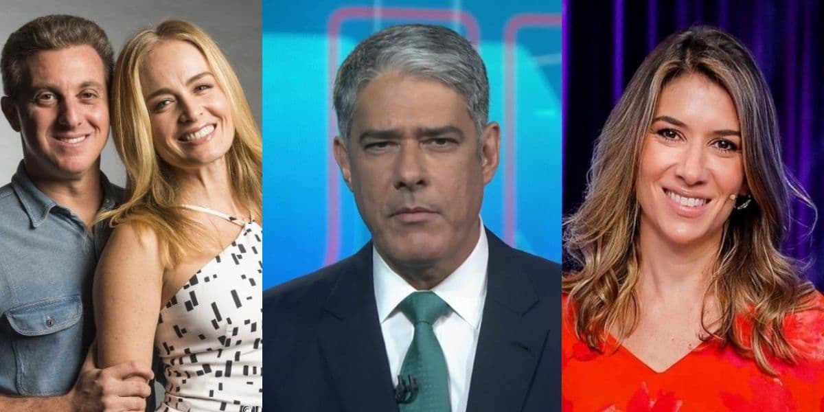 Luciano Huck, Angélica, William Bonner e Rebeca Abravanel (Reprodução) Luciano Huck, Angélica, William Bonner e Rebeca Abravanel (Reprodução)