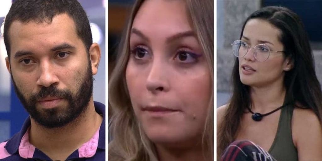 Carla Diaz fica em choque após flagrar Gilberto falando que votaria em Juliette no BBB21: "Voto e de peito"