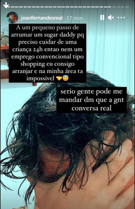 João Fernandes, ex-ator mirim da Globo, está passando necessidades e pediu ajuda na internet (Foto: Reprodução) João Fernandes, ex-ator mirim da Globo, está passando necessidades e pediu ajuda na internet (Foto: Reprodução)