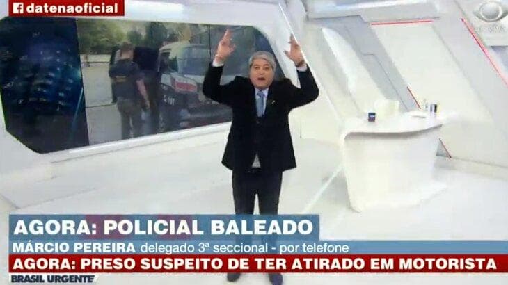 Datena vê Catia Fonseca ser chamada para o RH da Band, perde a cabeça e cospe ódio ao vivo: "A porta do inferno"