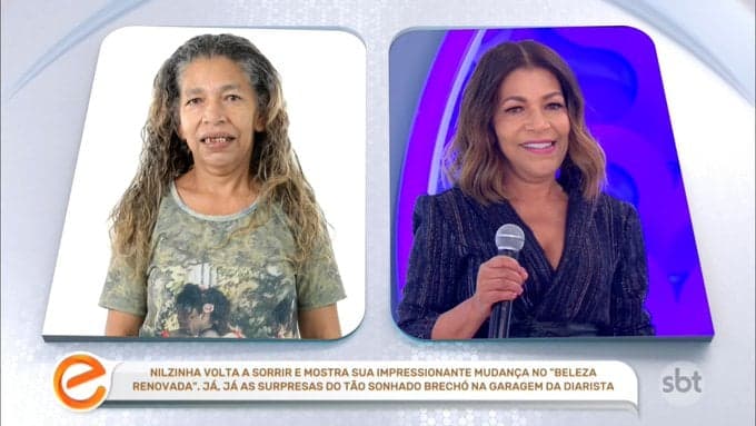 Antes e depois de Nilzinha (Foto: Reprodução) Antes e depois de Nilzinha (Foto: Reprodução)