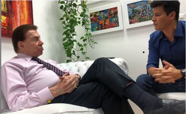 Rodrigo Faro afronta Record e tem aula particular com Silvio Santos: "Estou aprendendo"
