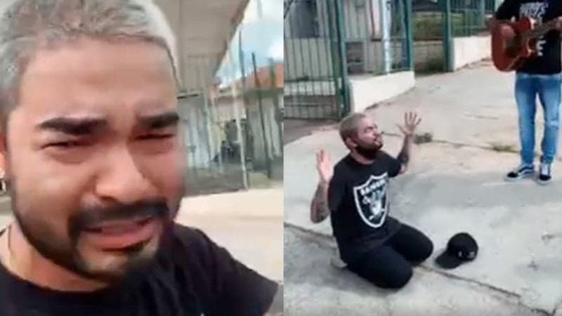 Yudi, ex-apresentador infantil do SBT, grita em frente a hospital com pai à beira da morte e clama: "Cena triste"
