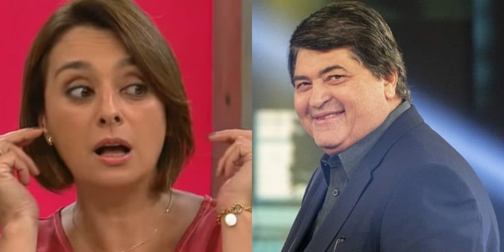 Catia Fonseca, após flagrar Datena fazendo o que não deve, vai embora da Band e deixa jornalista falando sozinho