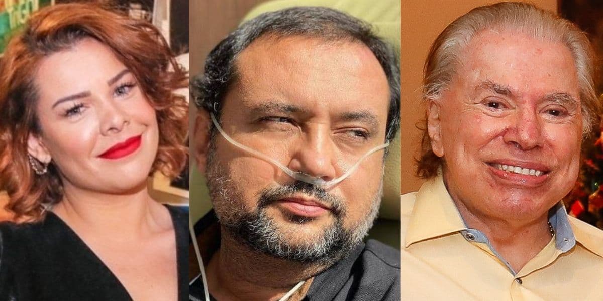Fernanda Souza, Geraldo Luís e Silvio Santos (Reprodução)