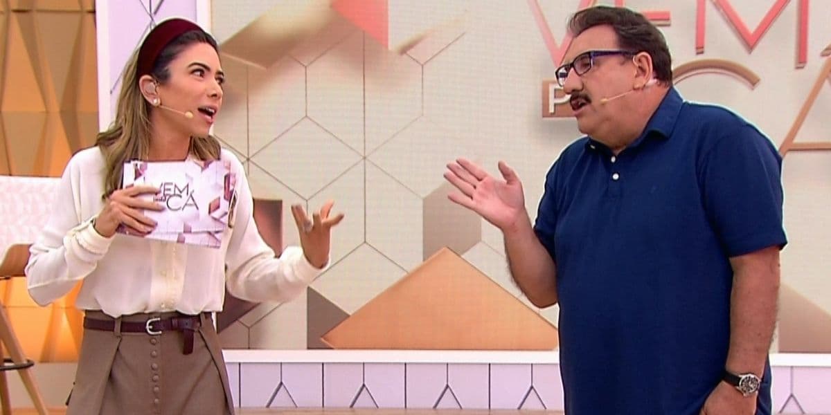 Ratinho e Patrícia Abravanel no Vem Pra Cá, do SBT (Foto: Reprodução) Ratinho e Patrícia Abravanel no Vem Pra Cá, do SBT (Foto: Reprodução)