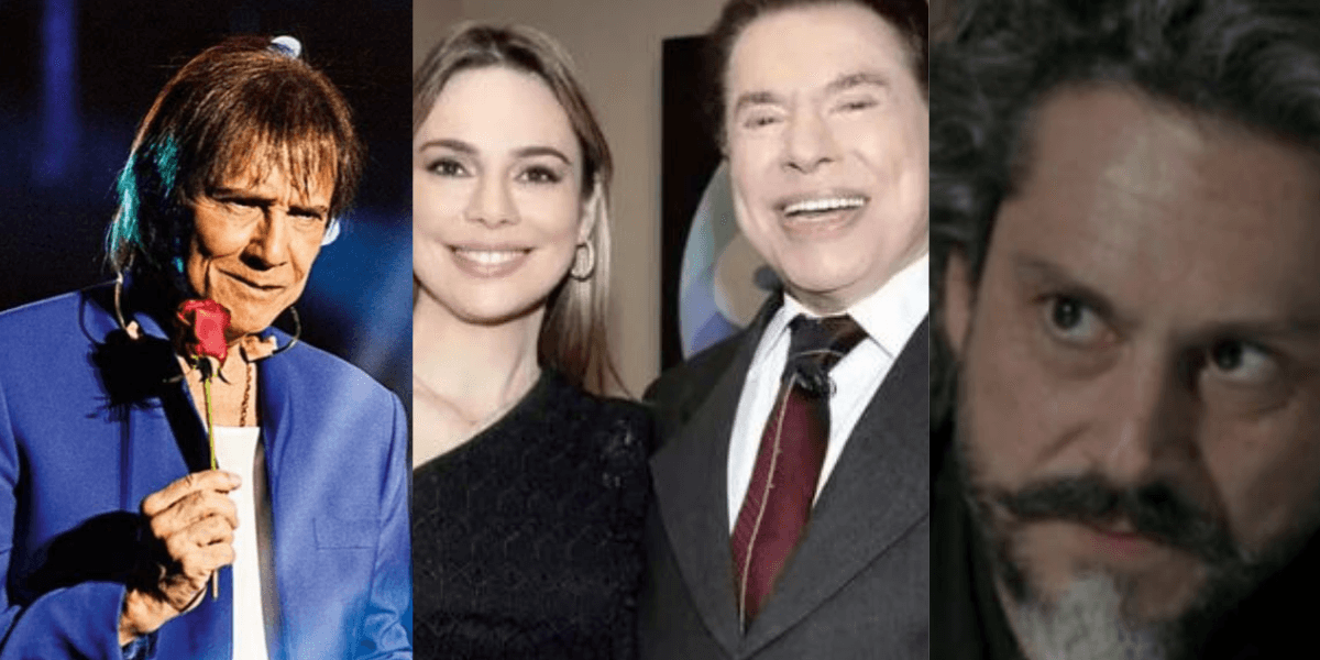 Roberto Carlos, Rachel Sheherazade, Silvio Santos e Globo (Reprodução) Roberto Carlos, Rachel Sheherazade, Silvio Santos e Globo (Reprodução)