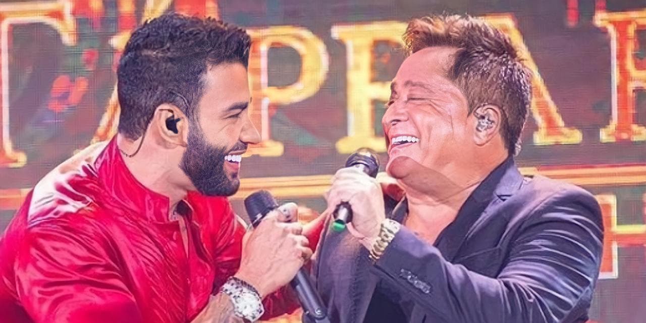Gusttavo Lima e Leonardo durante live (Reprodução) 