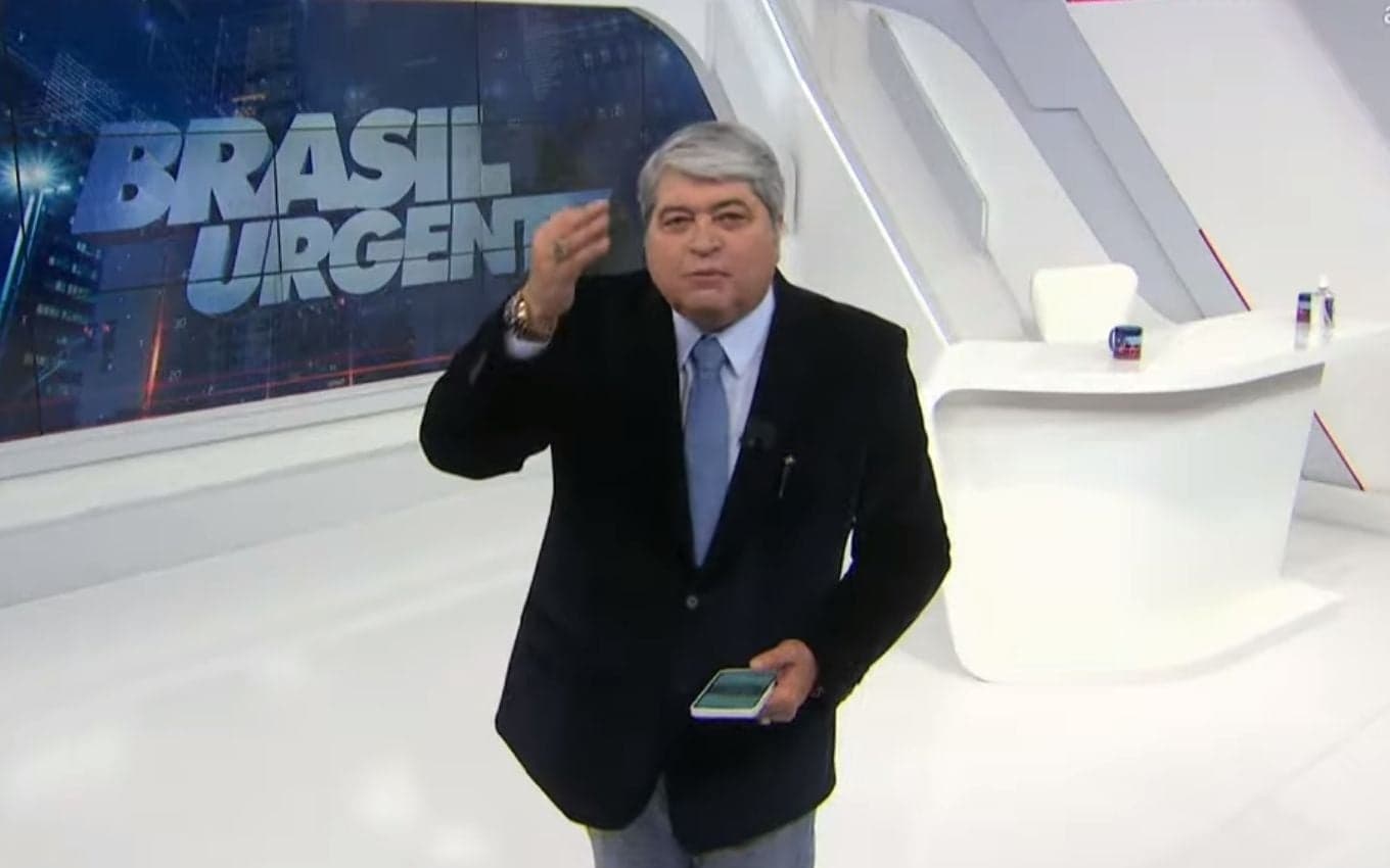Datena durante o Brasil Urgente (Foto: Reprodução/Band)