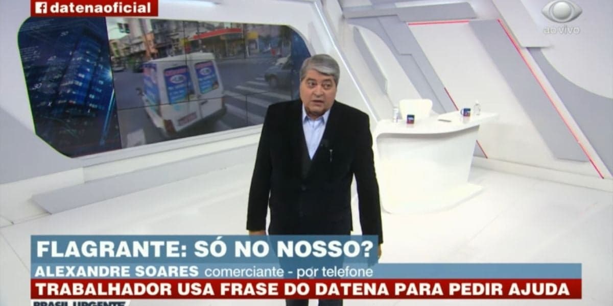 Datena durante ligação no Brasil Urgente (Reprodução: Band) Datena durante ligação no Brasil Urgente (Reprodução: Band)