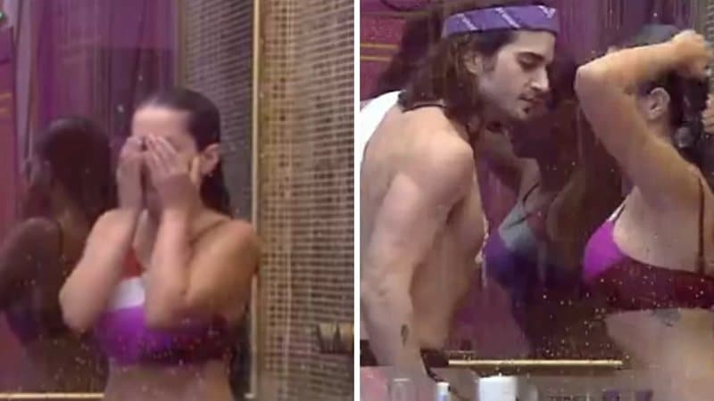 BBB21: Fiuk flerta, entra no banho e protagoniza beijo fake com Juliette: "Tentação!" - (Reprodução/TV Globo)