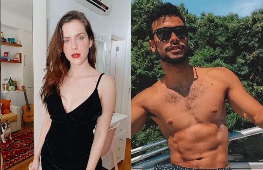 Sophia Abrahão surge com Sergio Malheiros atracado de cueca e volume do ator fica à mostra