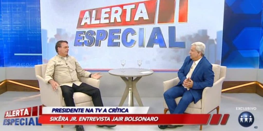 RedeTV! cresce 200% com bate-papo de Jair Bolsonaro com Sikêra Jr.