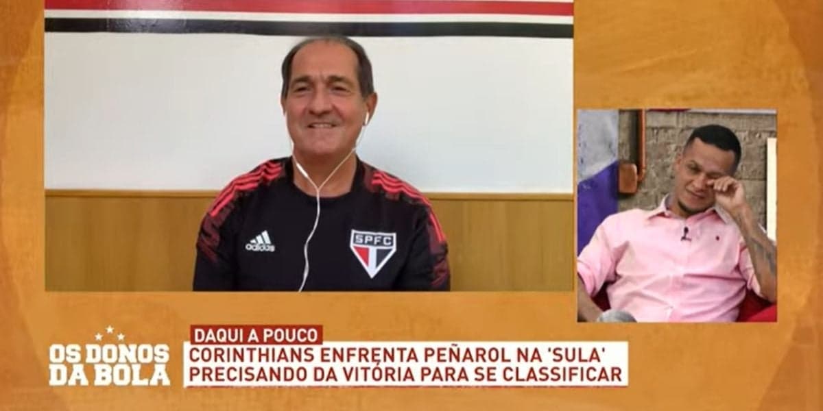 Souza chorando após se despedir de Muricy (Reprodução: Band)