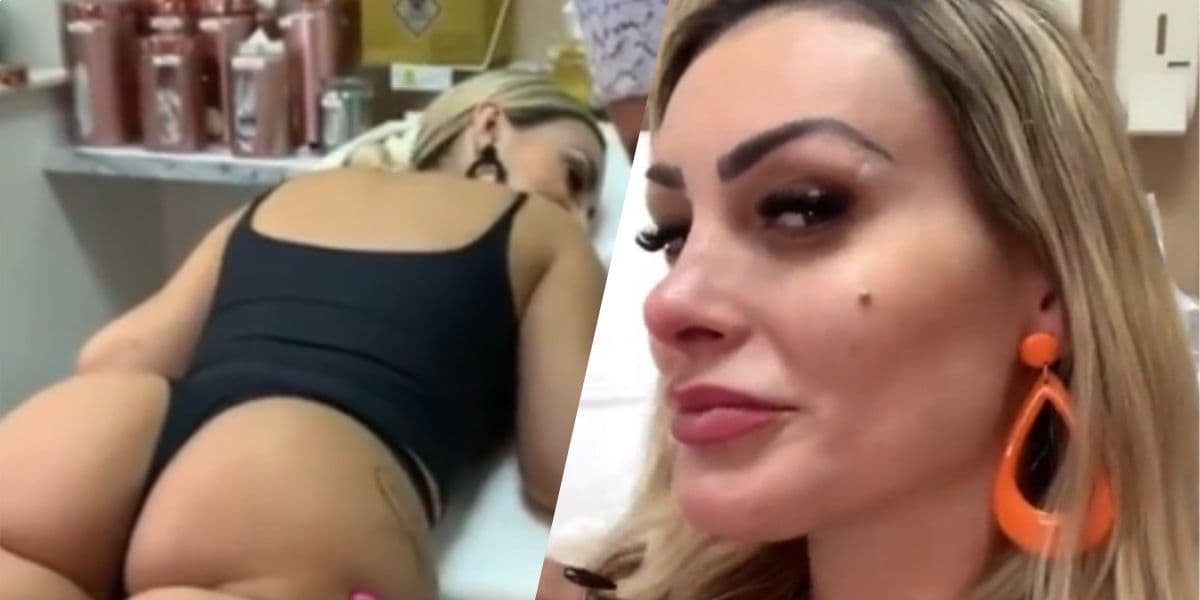 Andressa Urach surge de bruços sendo furada em mesa e gera terror com seringa enorme: "Quase morreu" Andressa Urach surge de bruços sendo furada em mesa e gera terror com seringa enorme: "Quase morreu"