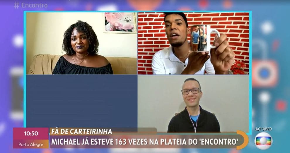 Michael já participou 163 vezes da plateia do "Encontro" (Foto: Reprodução/TV Globo) Michael já participou 163 vezes da plateia do "Encontro" (Foto: Reprodução/TV Globo)