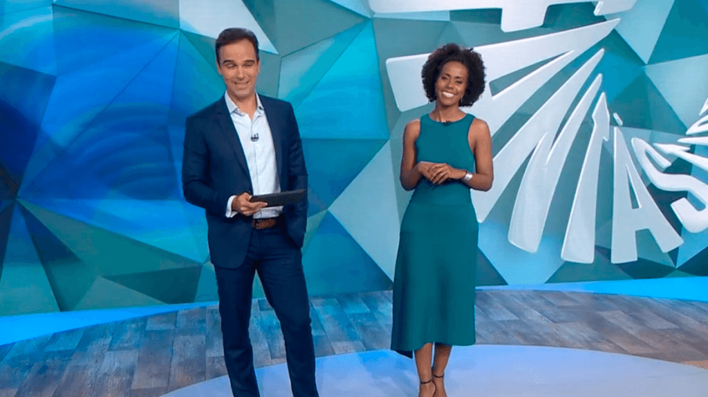Maju Coutinho e Tadeu Schmidt no Fantástico 