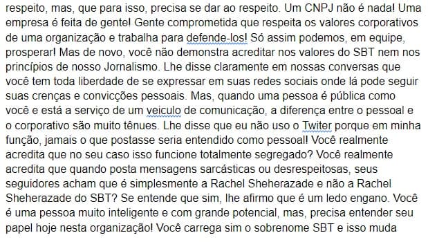 E-mail de José Roberto Maciel para Rachel Sheherazade (Foto: Montagem/TV Foco) E-mail de José Roberto Maciel para Rachel Sheherazade (Foto: Montagem/TV Foco)