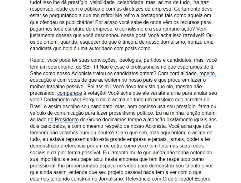 E-mail de José Roberto Maciel para Rachel Sheherazade (Foto: Montagem/TV Foco) E-mail de José Roberto Maciel para Rachel Sheherazade (Foto: Montagem/TV Foco)