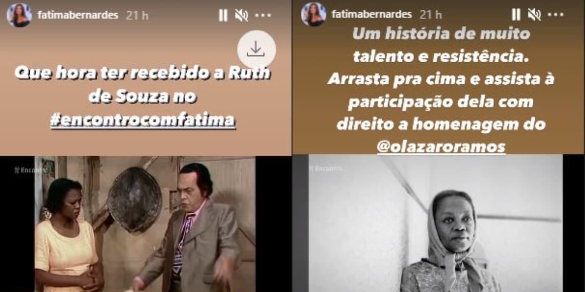 Ruth de Souza comemoraria 100 anos nesta semana (Foto: Reprodução/Instagram/TV Globo)