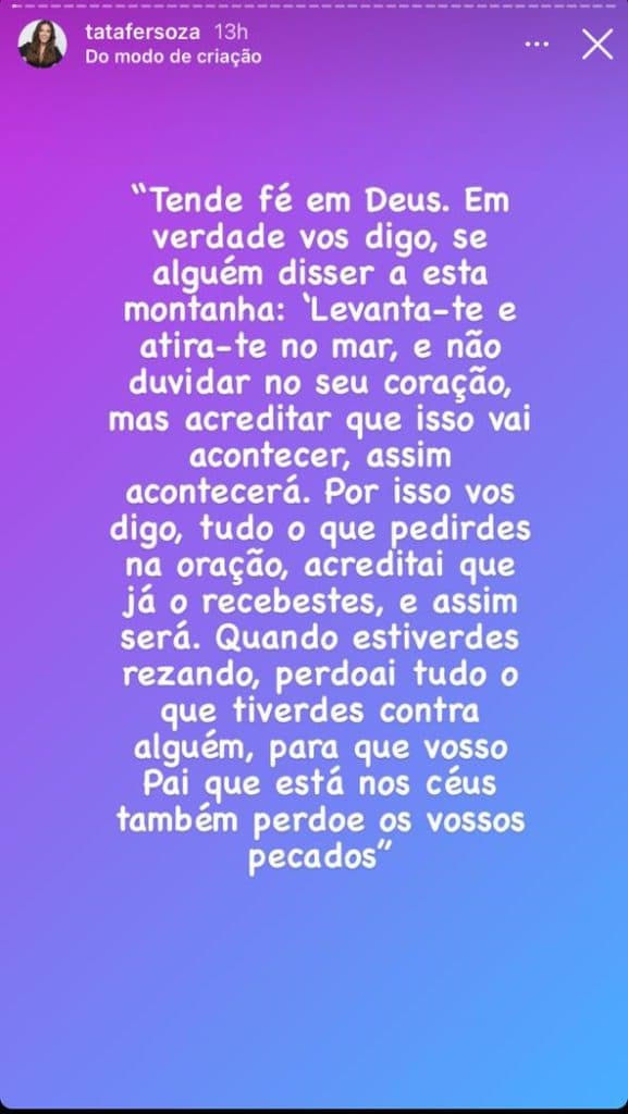 Thais Fersoza compartilha declaração em seu story (Foto: Reprodução/Instagram) Thais Fersoza compartilha declaração em seu story (Foto: Reprodução/Instagram)