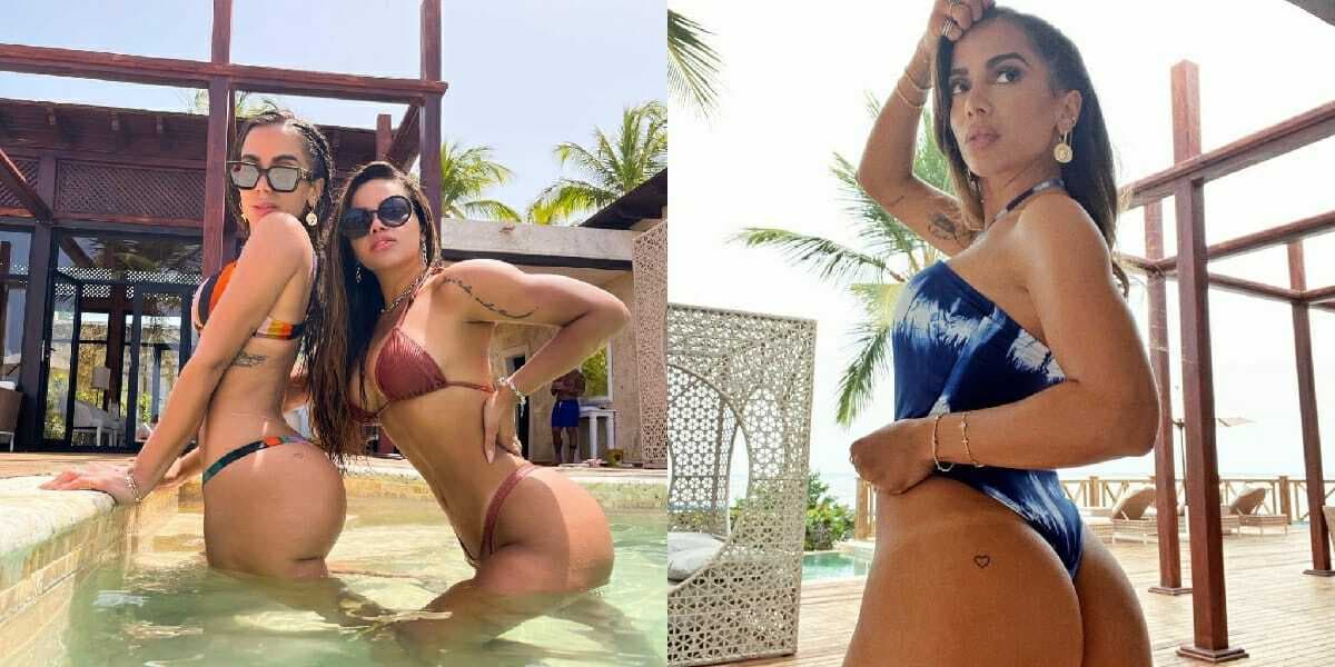 Anitta posa de fio-dental ao lado da amiga (Foto: Reprodução)