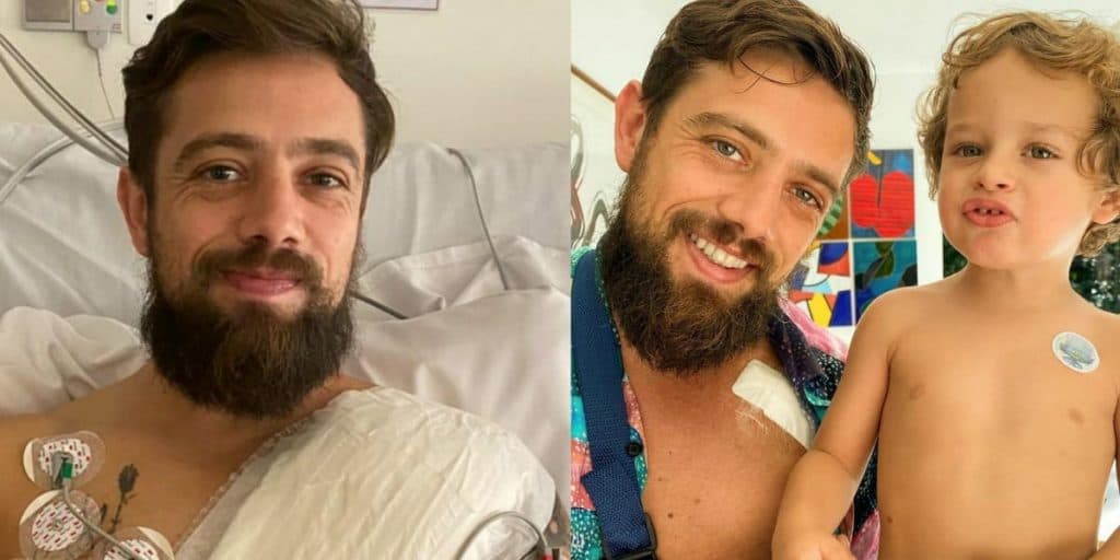 Rafael Cardoso grava encontro com o filho após cirurgia no coração: "Risco de morte"