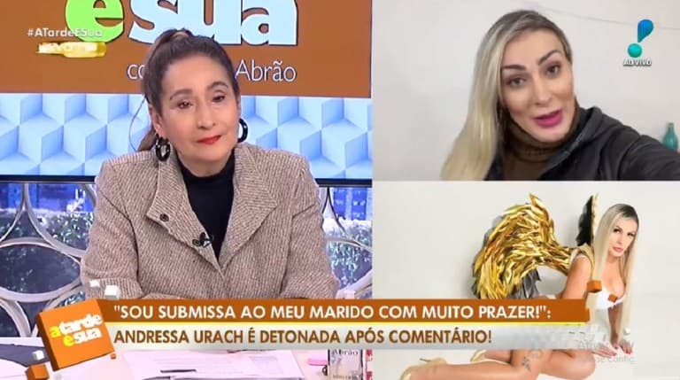 Sonia Abrão recebe vídeo exclusivo de Andressa Urach em seu programa na RedeTV! (Reprodução) Sonia Abrão recebe vídeo exclusivo de Andressa Urach em seu programa na RedeTV! (Reprodução)
