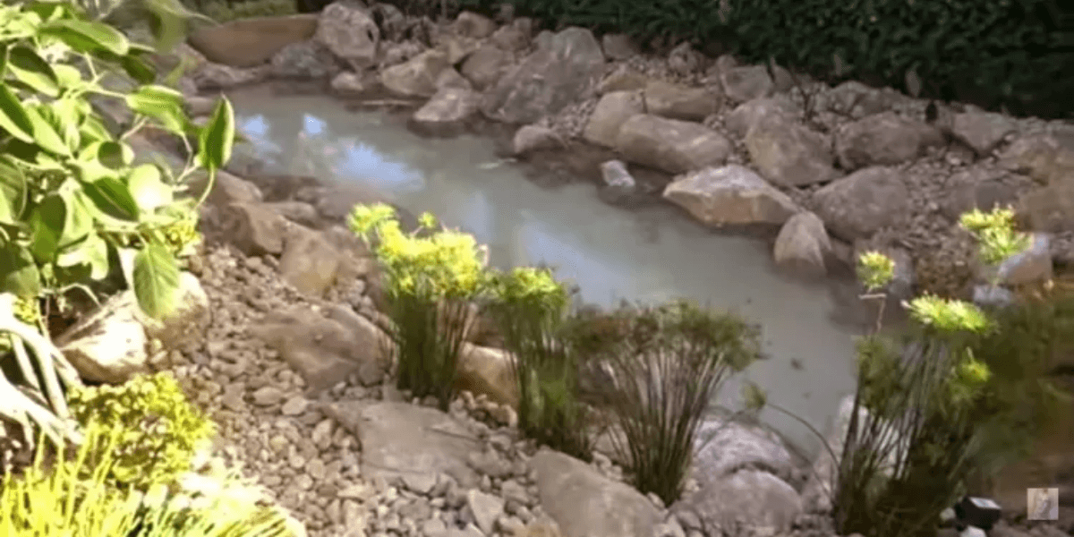 Lago construído por Ana Hickmann  em sua mansão (Imagem: Reprodução)