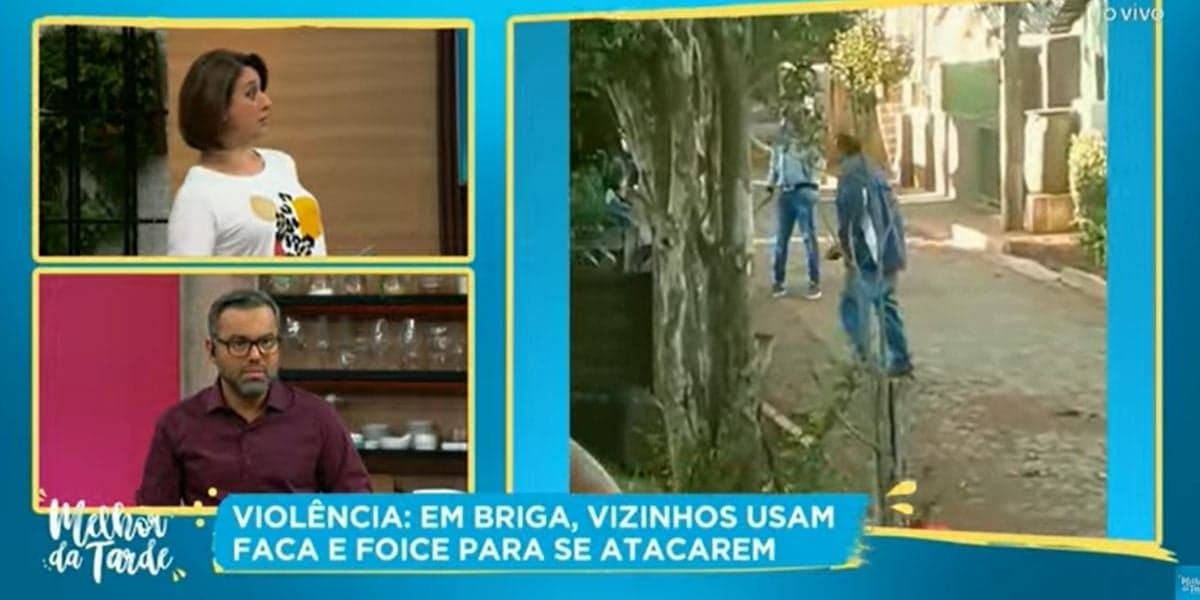 "Assustador", Catia Fonseca fica aos gritos ao vivo após ver quebra-pau com facão na Band: "Meu senhor" "Assustador", Catia Fonseca fica aos gritos ao vivo após ver quebra-pau com facão na Band: "Meu senhor"