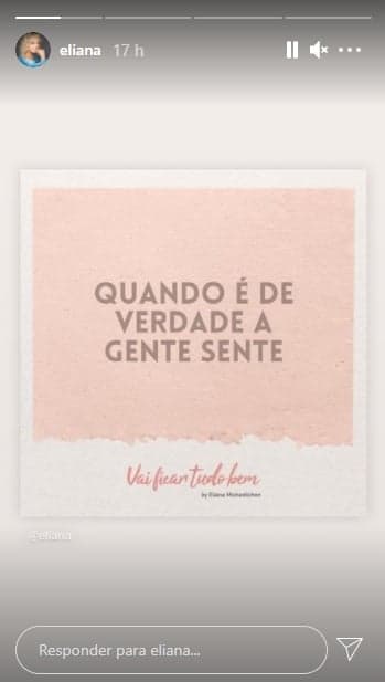Eliana publica story e dá o que falar nas redes sociais (Foto: Reprodução/Instagram) Eliana publica story e dá o que falar nas redes sociais (Foto: Reprodução/Instagram)