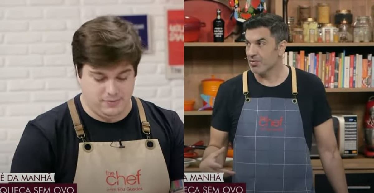 Assistente de Edu Guedes dá em cima de convidada casada ao vivo e apresentador fica enfurecido: "Criança"