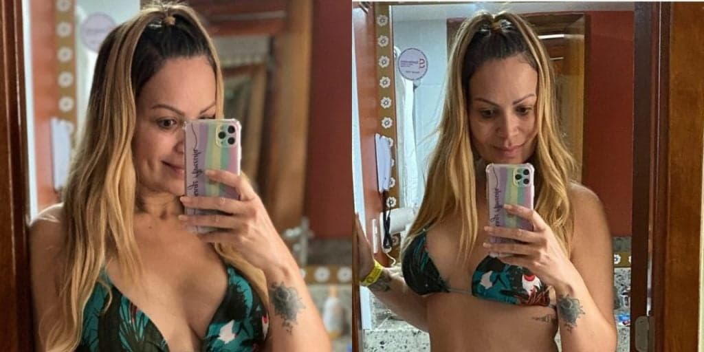 Aos 46, Solange Almeida surge só de biquíni e dispensa filtros: "Mulher real"