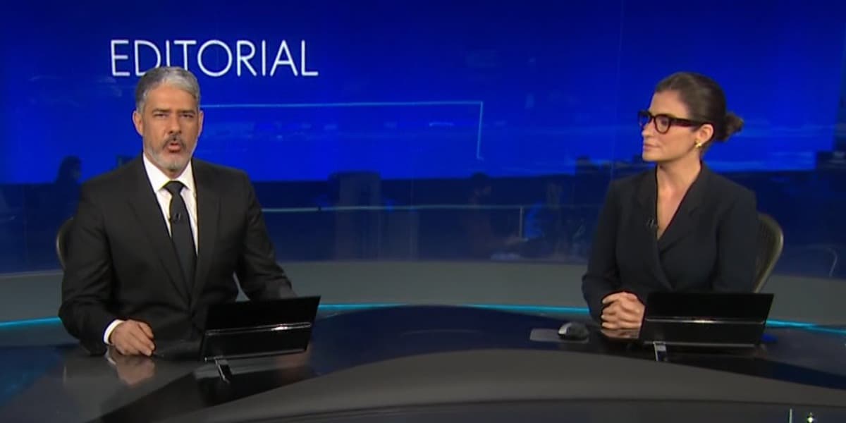 William Bonner e Renata Vasconcellos foram convocados para Jornal Nacional especial e fizeram uma declaração ao vivo (Foto: Reprodução)